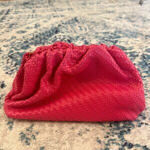 Anthropologie Frankie Hot Pink Woven Clutch